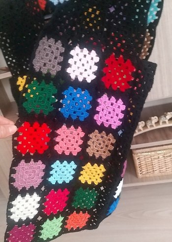 Çok Renkli Örgü Bohem Yelek - Görsel 6