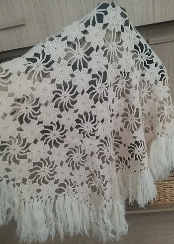 EL ÖRGÜSÜ çeyizlik üçgen   şal - Görsel 2