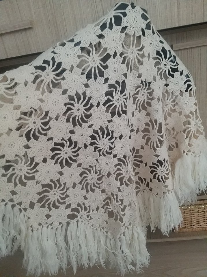 EL ÖRGÜSÜ çeyizlik üçgen   şal - Görsel 2