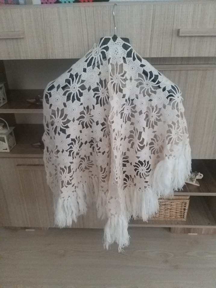 EL ÖRGÜSÜ çeyizlik üçgen   şal - Görsel 3