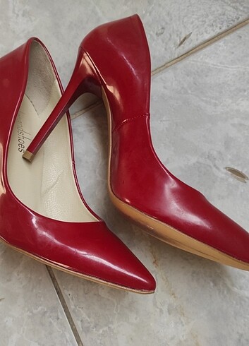 37 Beden bordo Renk Kırmızı Topuklu Ayakkabı 