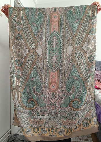  Beden bordo Renk desenli şallar