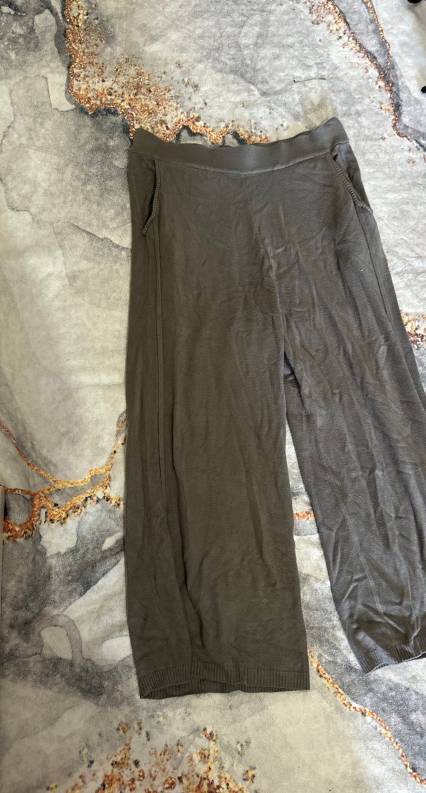 Gri Kadın Keten Salaş Pantolon - Görsel 2