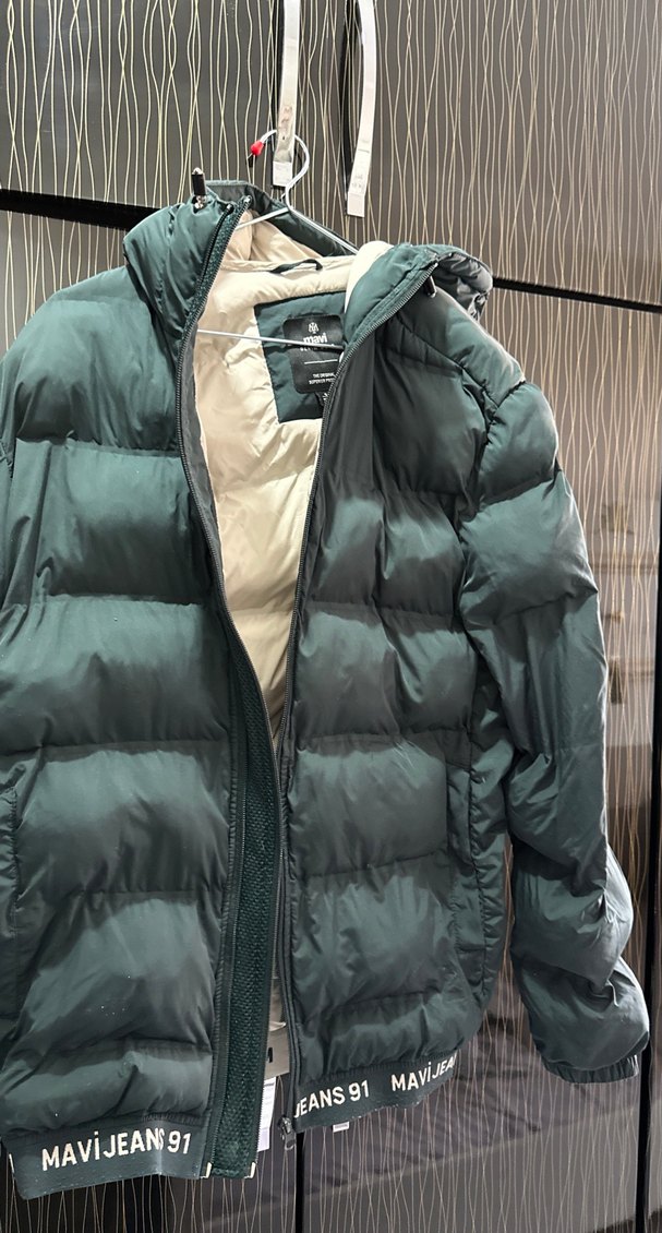 Gri Kapitone erkek Kışlık Mont - Görsel 3