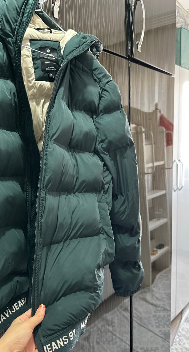 Gri Kapitone erkek Kışlık Mont - Görsel 5