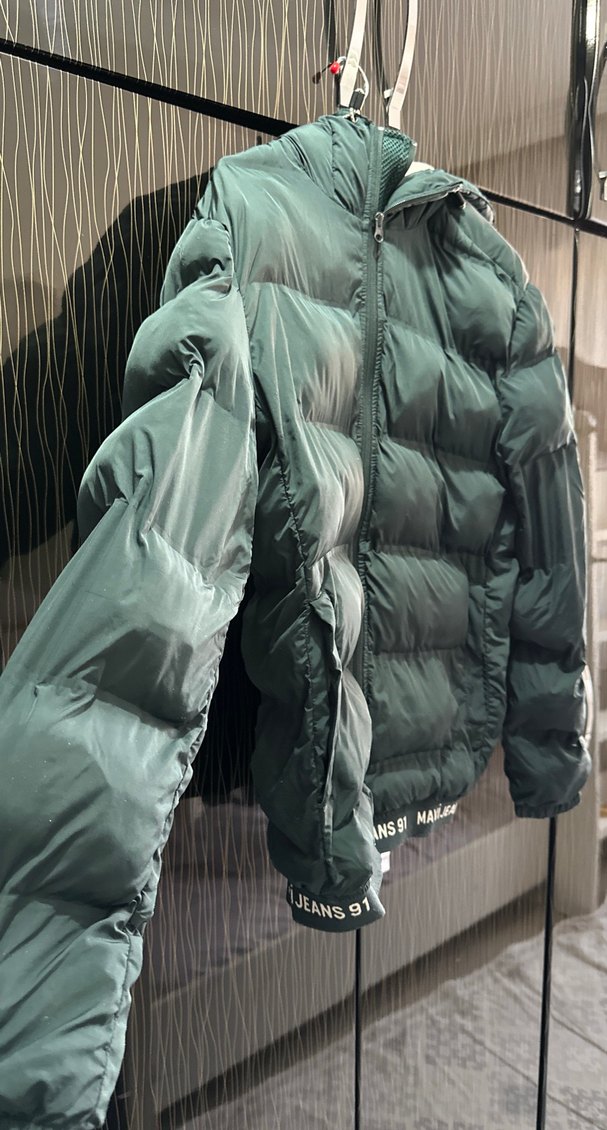 Gri Kapitone erkek Kışlık Mont - Görsel 2