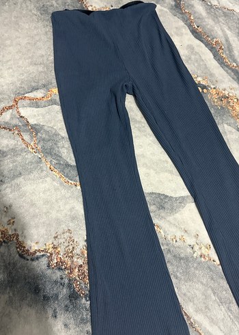 Kadın Mavi Pilili İspanyol Paça Pantolon - Görsel 5