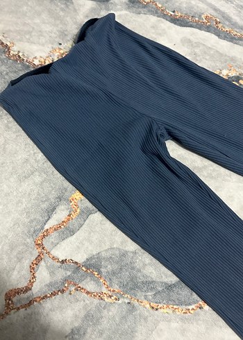 Kadın Mavi Pilili İspanyol Paça Pantolon - Görsel 2