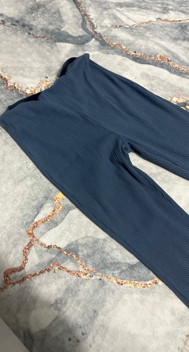 Kadın Mavi Pilili İspanyol Paça Pantolon - Görsel 2