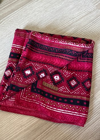 Beden EŞARP YAZMA GİBİ Bordo Bohem Desenli Kadın Fular