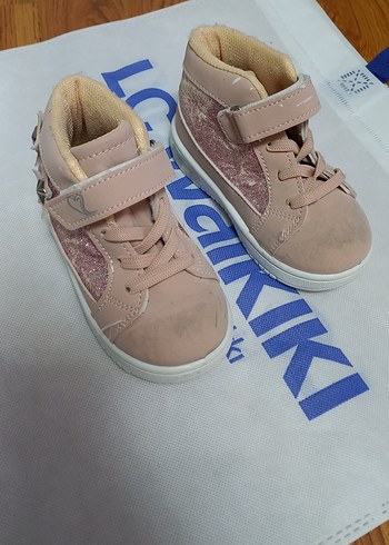 Kız Çocuk Pembe Cırt Cırtlı Spor Ayakkabı