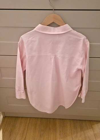 Zara kız çocuk Pembe Düğmeli Uzun Kollu gömlek 6-7 yaş - Görsel 2