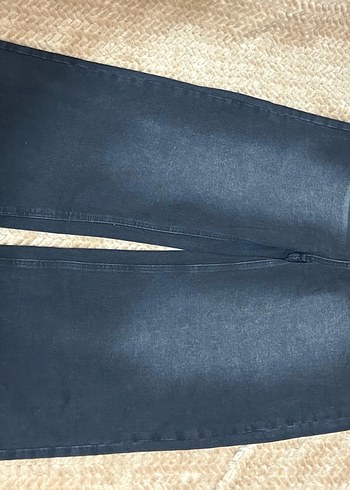 Düğmeli Siyah Salaş ünisex Kot Pantolon - Görsel 5