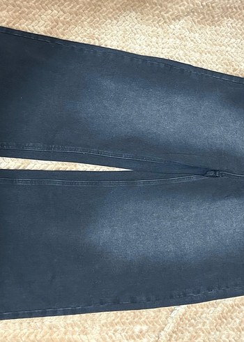 Düğmeli Siyah Salaş ünisex Kot Pantolon - Görsel 6