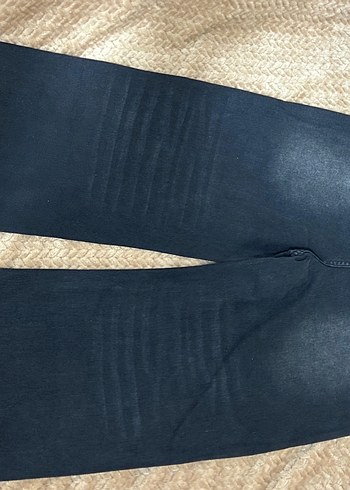 Düğmeli Siyah Salaş ünisex Kot Pantolon - Görsel 2