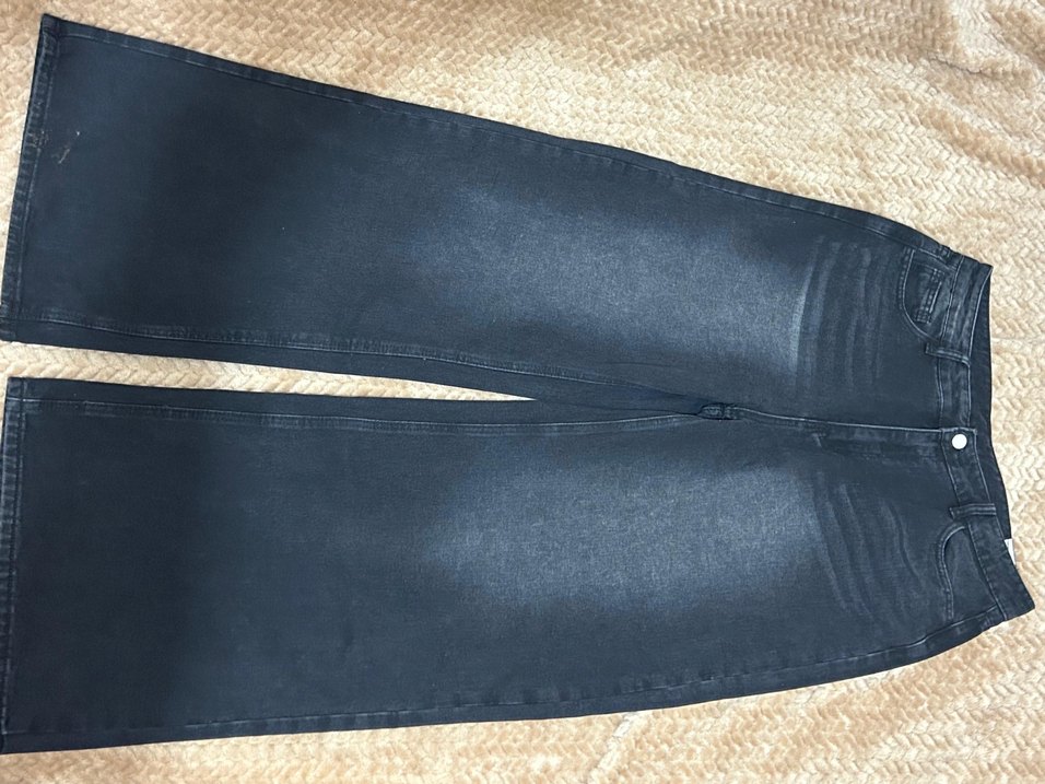 Düğmeli Siyah Salaş ünisex Kot Pantolon - Görsel 5