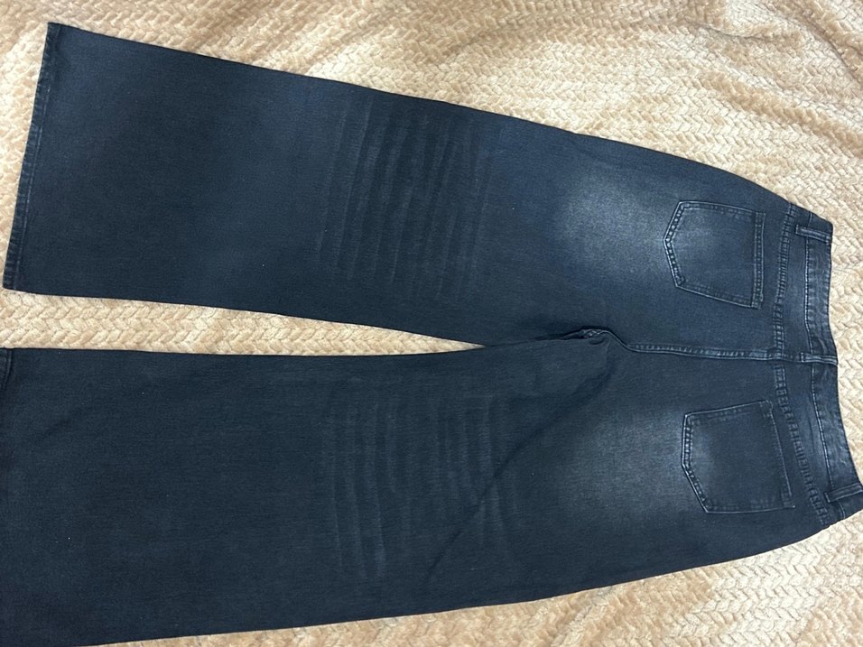 Düğmeli Siyah Salaş ünisex Kot Pantolon - Görsel 2