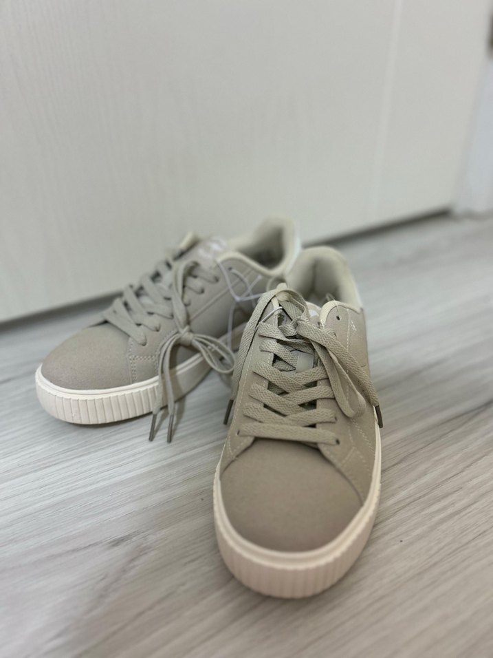 Gri Platform Topuklu Kadın Spor Ayakkabı - Görsel 3