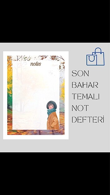 Sonbahar temalı not defteri notepad