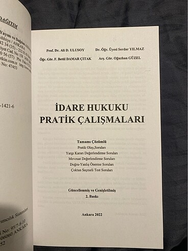  İDARE HUKUKU PRATİK ÇALIŞMALARI ALİ D. ULUSOY