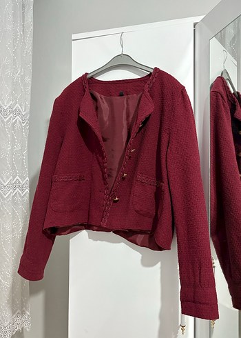 Trendyol & Milla Bordo Crop Ceket