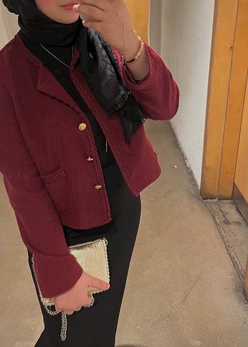 Bordo Crop Ceket