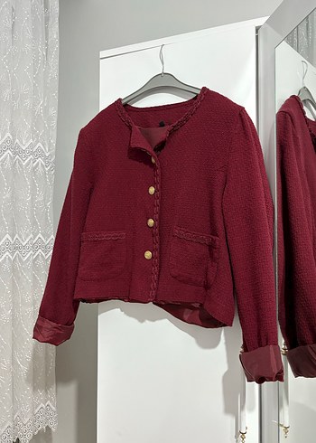 Bordo Crop Ceket