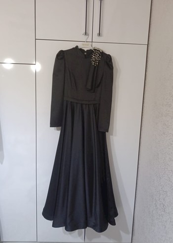 Alvina Uzun Siyah Gotik Kadın Abiye Elbise