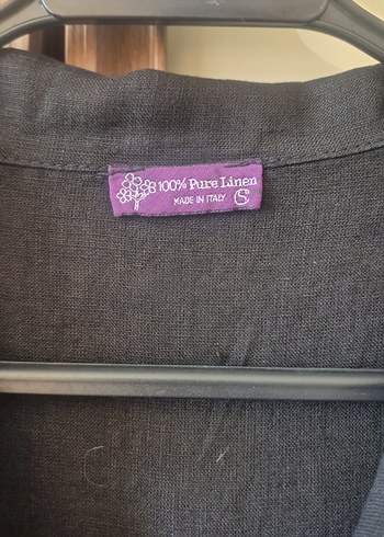 CB Made in italy Düğmeli Siyah Keten 100% linen Tunik,yeni