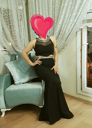 42 Beden siyah Renk İkili takım abiye