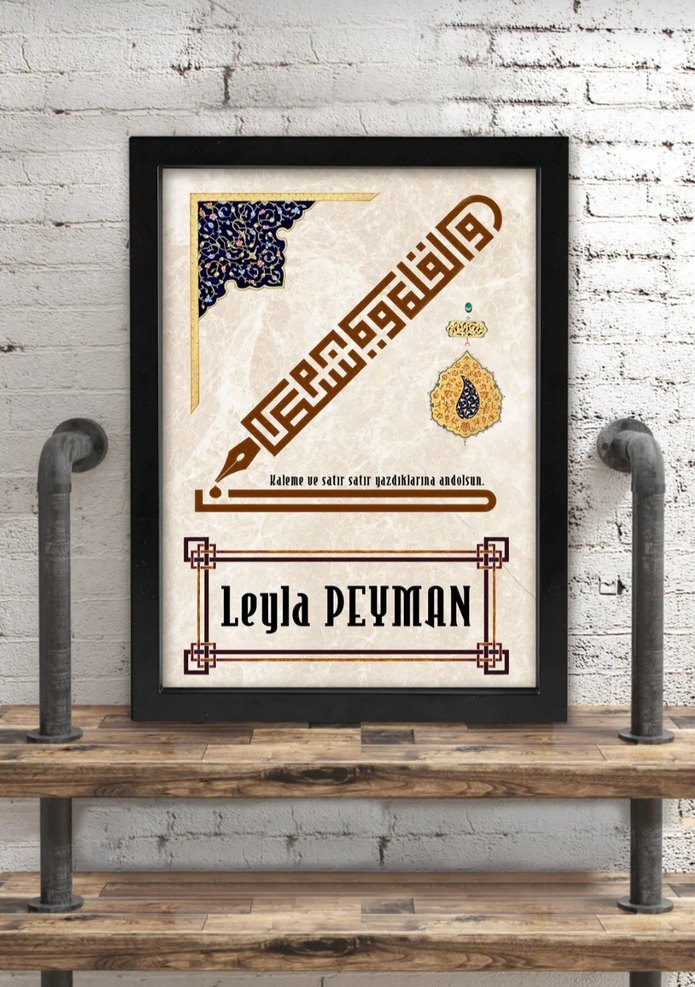 İsme Özel Ayetli Kanvas Tablo - Görsel 2