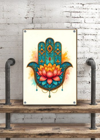 Metal Hamsa Desenli Dekoratif Tablo(20×30) - Görsel 2