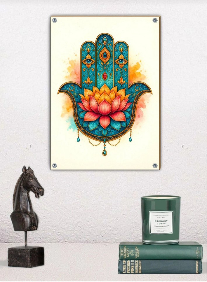 Metal Hamsa Desenli Dekoratif Tablo(20×30) - Görsel 3