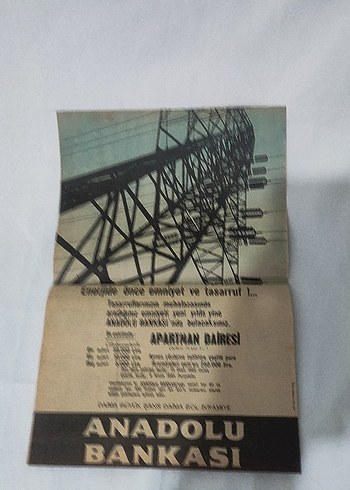 Anadolu Bankası Reklamı 1950-1960 li yıllardan cercevelik - Görsel 3