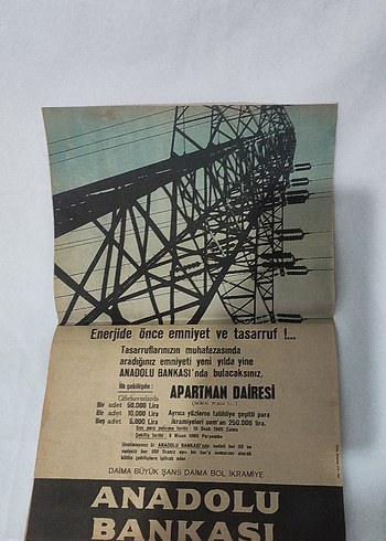 Anadolu Bankası Reklamı 1950-1960 li yıllardan cercevelik