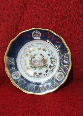 Altın yaldız dekorlu Polonya porselen tabak - Görsel 2