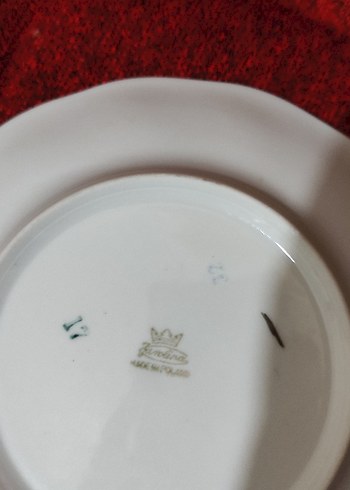 Altın yaldız dekorlu Polonya porselen tabak - Görsel 5