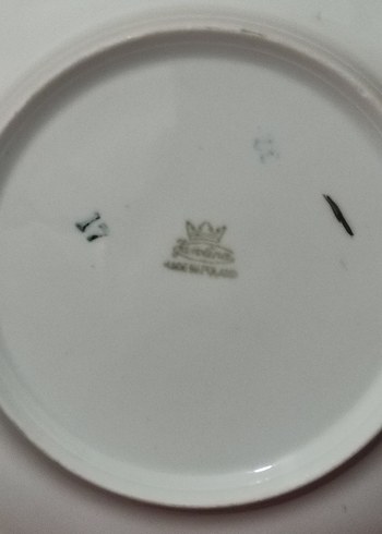 Altın yaldız dekorlu Polonya porselen tabak - Görsel 3