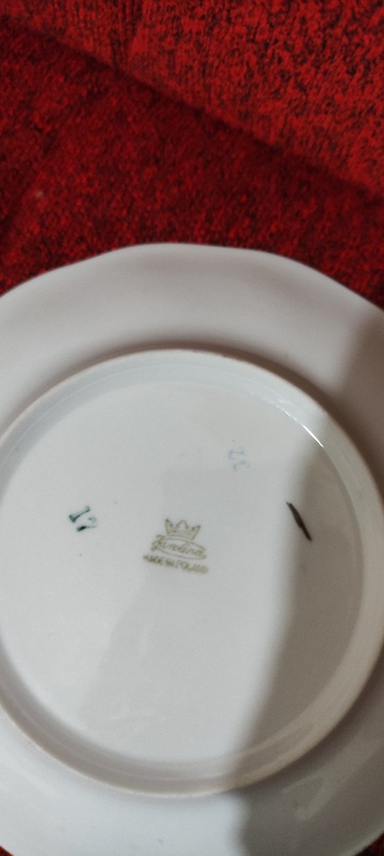 Altın yaldız dekorlu Polonya porselen tabak - Görsel 5