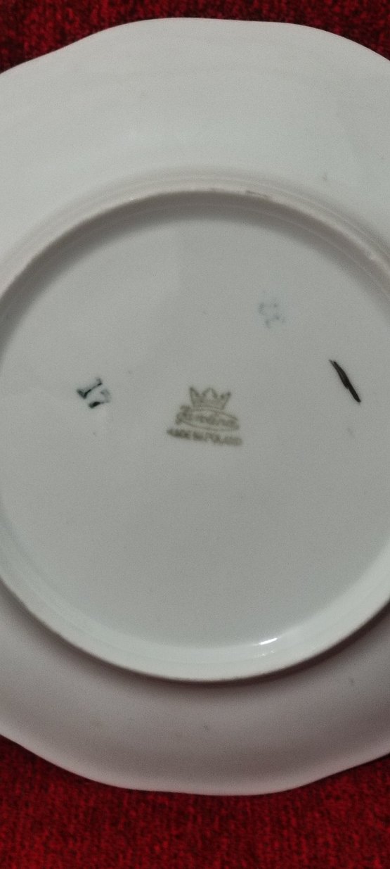 Altın yaldız dekorlu Polonya porselen tabak - Görsel 3