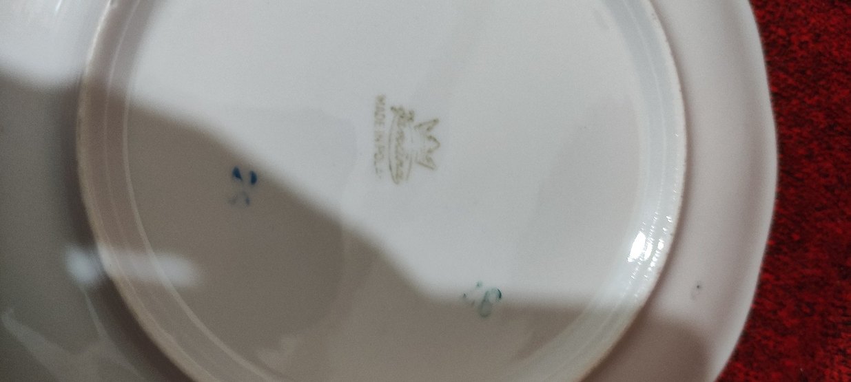 Altın yaldız dekorlu Polonya porselen tabak - Görsel 4