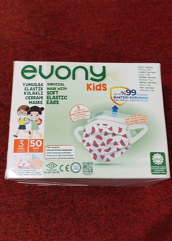 Evony Kids Yumuşak Elastik Kulaklı Cerrahi Maske - Görsel 5