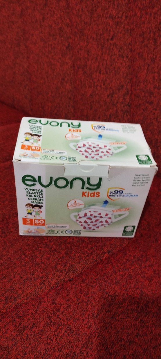 Evony Kids Yumuşak Elastik Kulaklı Cerrahi Maske - Görsel 2