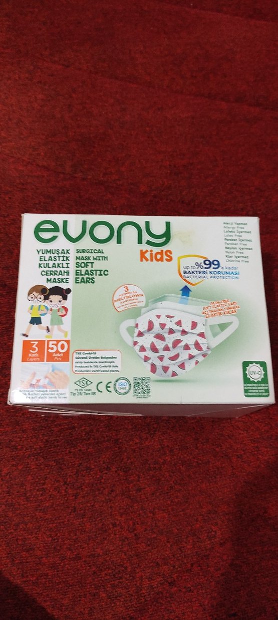Evony Kids Yumuşak Elastik Kulaklı Cerrahi Maske - Görsel 5