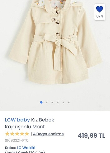 Kız bebek trençkot