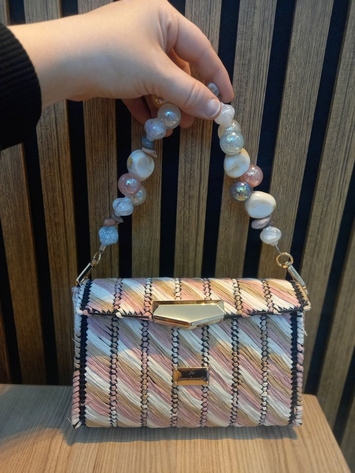 Boncuk Detaylı Pastel Renk Bohem Kadın Çanta - Görsel 3