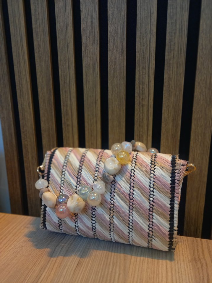 Boncuk Detaylı Pastel Renk Bohem Kadın Çanta - Görsel 2