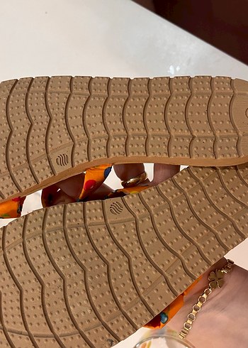 Renkli Bağcıklı Kadın Dolgu Topuk Terlik - Görsel 5