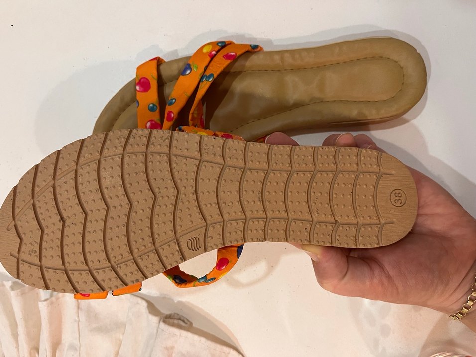 Renkli Bağcıklı Kadın Dolgu Topuk Terlik - Görsel 3