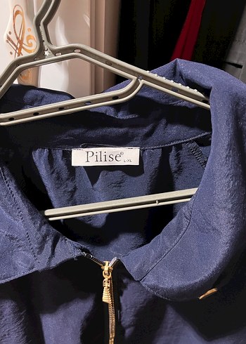 Lacivert Düğmeli Midi Keten Kadın Ceket - Görsel 3